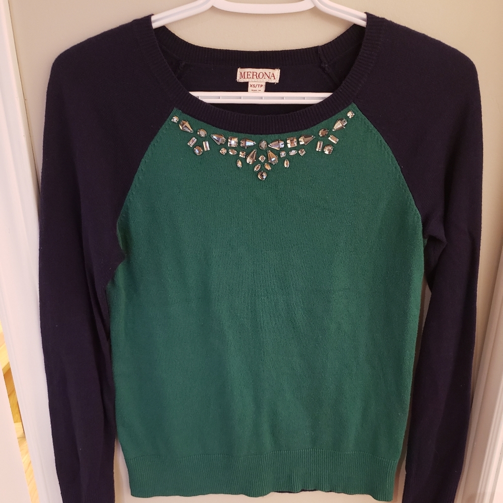 Merona Colorblock Embellished Sweater